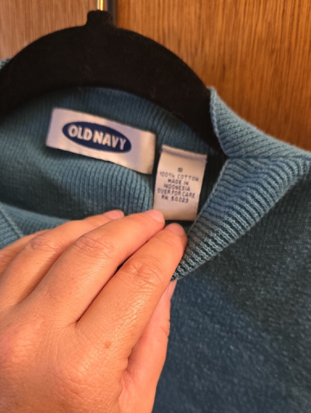 1997 Old Navy Teal Sleeveless Knit Mock Neck Top - Picture 2 of 4